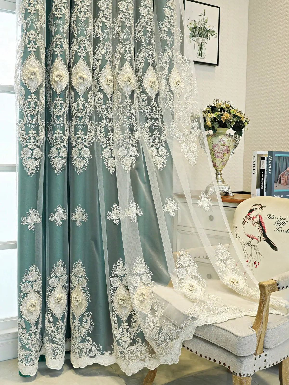 Luxury Embroidered Curtains With High Shading Design For Home