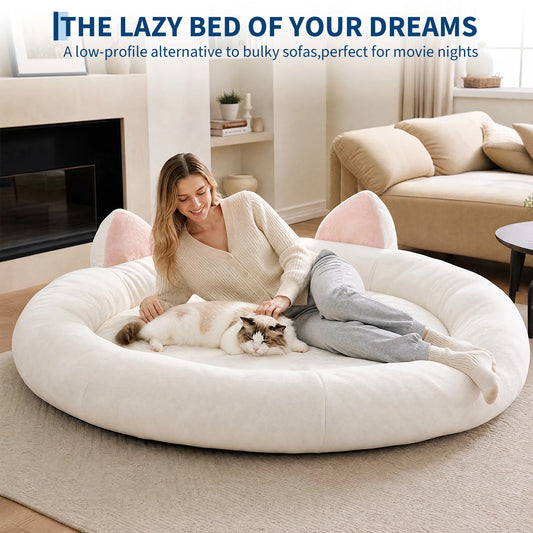 Round Orthopedic Memory Foam Dog Bed With Supportive Bolster