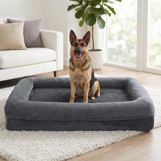 Outwind Orthopedic Bolster Dog Bed Washable Non Slip Bottom