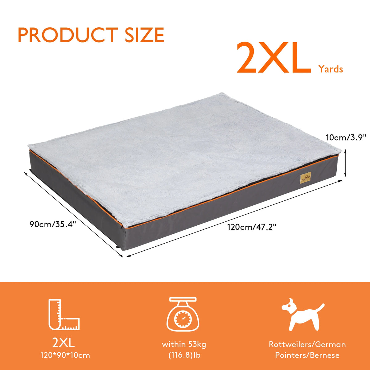 Bingopaw Orthopedic Foam Dog Bed With Washable Cover
