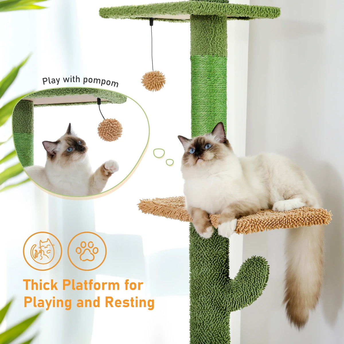 PAWZ Road Cactus Cat Tree With Hammock And Scratching Post