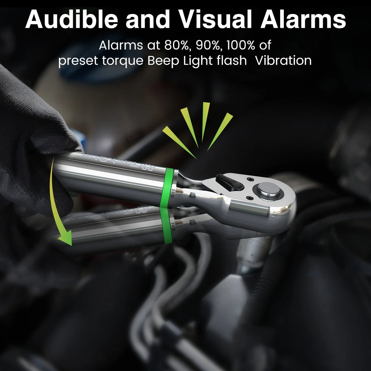 Taskstar Digital Torque Wrench With Preset Alarm And Reversible Ratchet