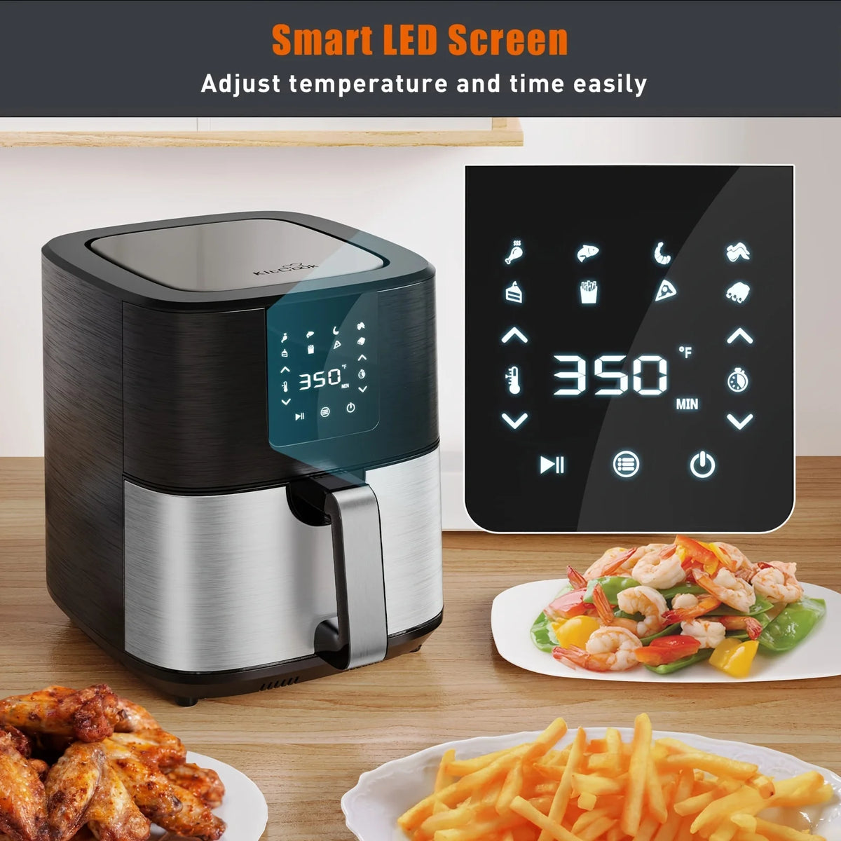 KitCook 1500 Watt Air Fryer With Eight Presets And Timer