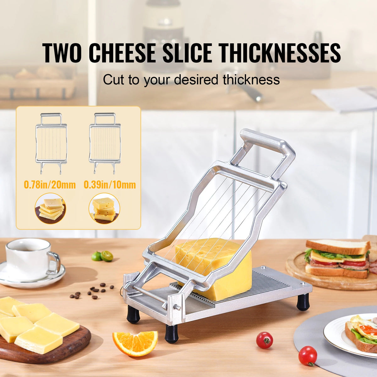 SucceBuy Aluminum Wire Cheese Slicer With Stainless Steel Blade