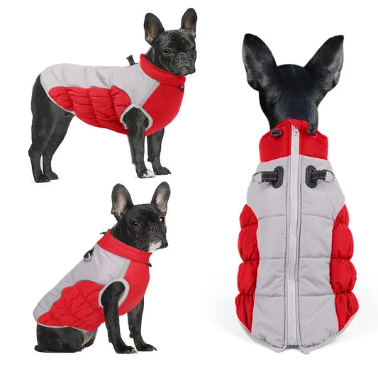 French Bulldog Plaid Winter Jacket Coat for Medium and Large Dogs
