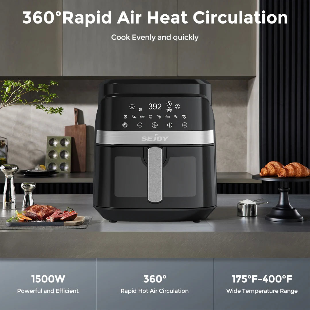 Sejoy 8-In-1 Digital Air Fryer Featuring Premium Ceramic Coating