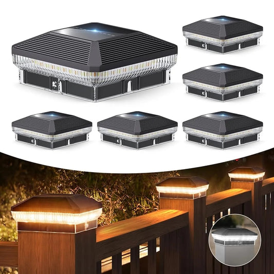 Solar Fence Post Lights with 40 LEDs and Multiple Modes
