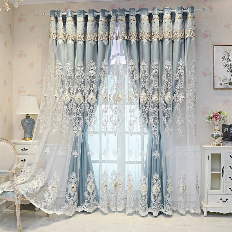 Luxury Embroidered Curtains With High Shading Design For Home