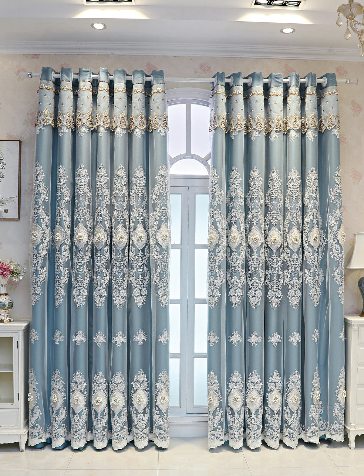 Luxury Embroidered Curtains With High Shading Design For Home