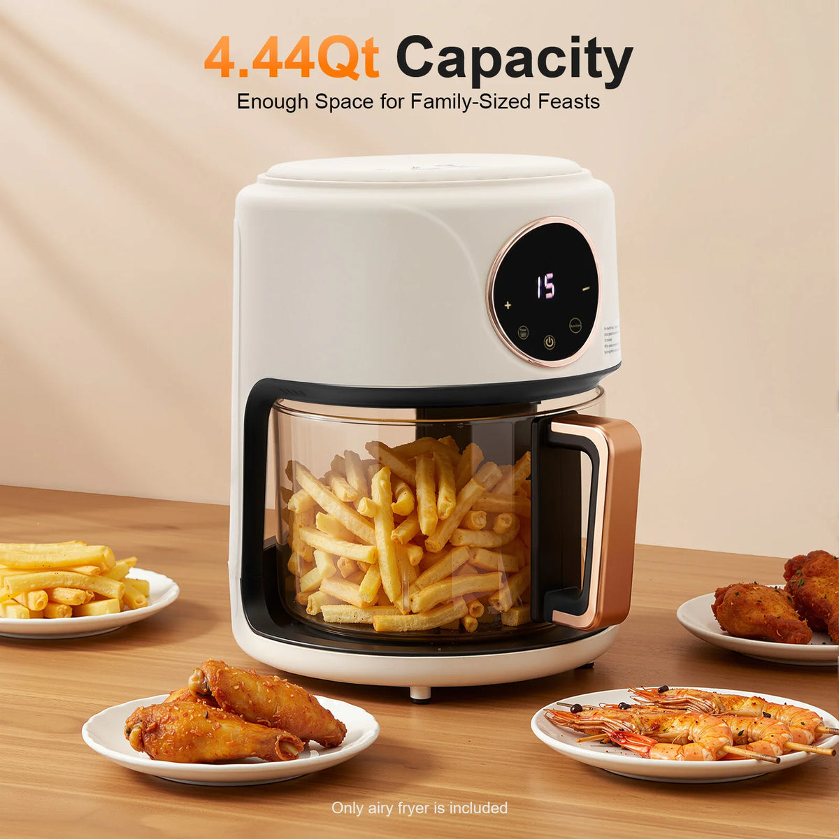 Smart Glass Touchscreen Air Fryer With Eight Cooking Presets