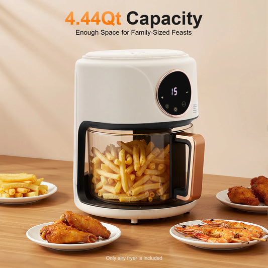 Smart Glass Touchscreen Air Fryer With Eight Cooking Presets