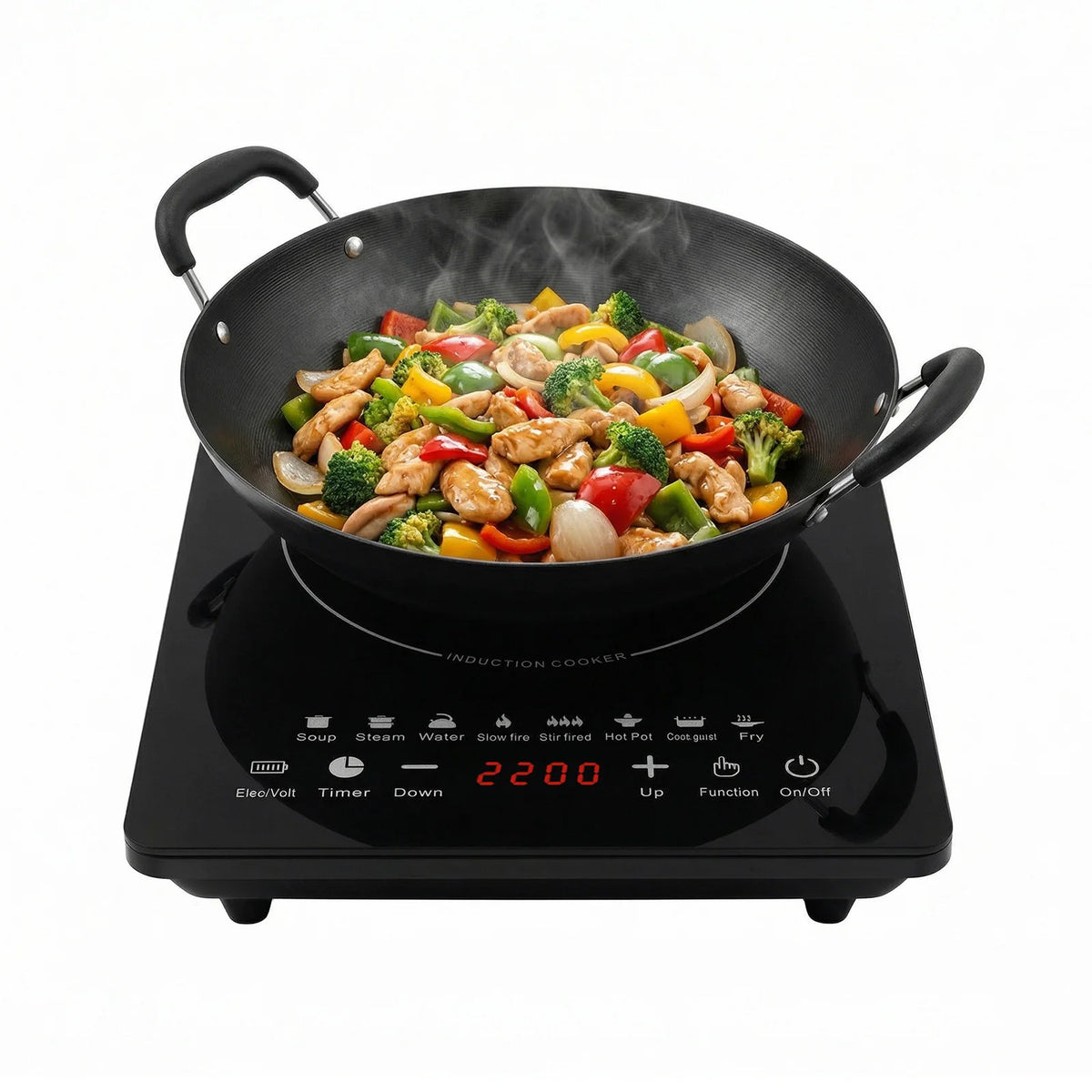 Sweetmile Portable Induction Cooktop With Eight Power Levels And Timer