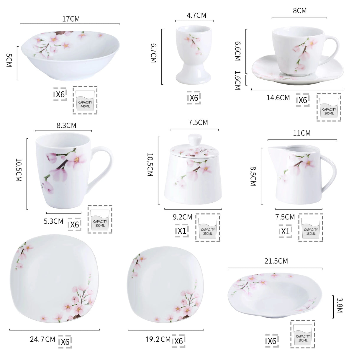 Malacasa 100-Piece Porcelain Dinnerware Set Elegant Ceramic Tableware