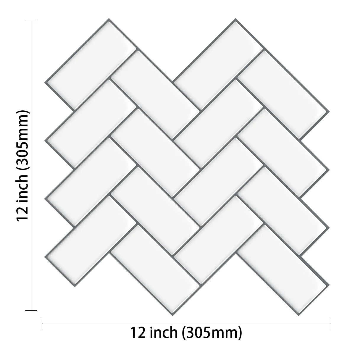 Vividtiles Peel And Stick Herringbone Waterproof Wall Tiles