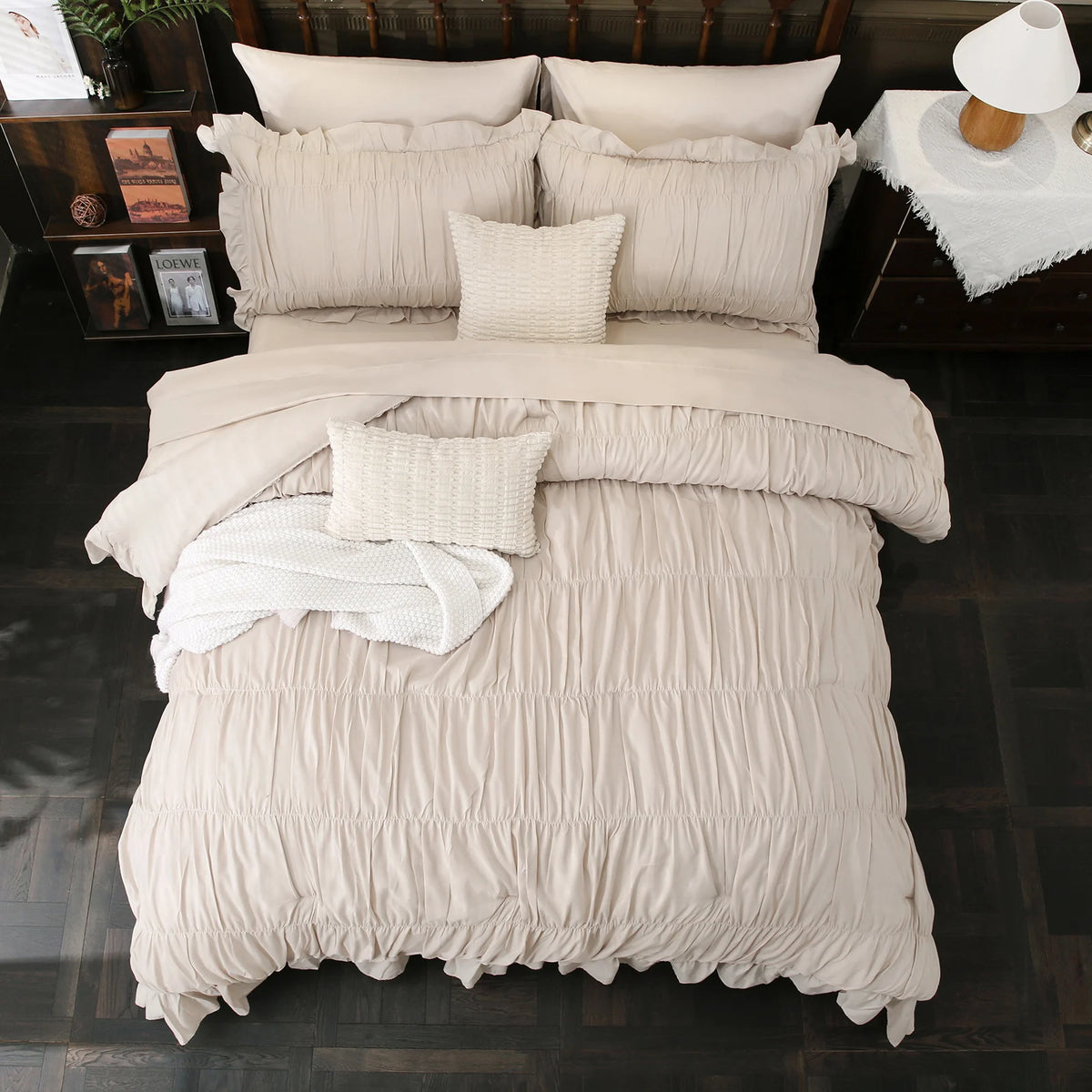 Fluffy Boho Ruffle Comforter Set Includes Sheets And Shams