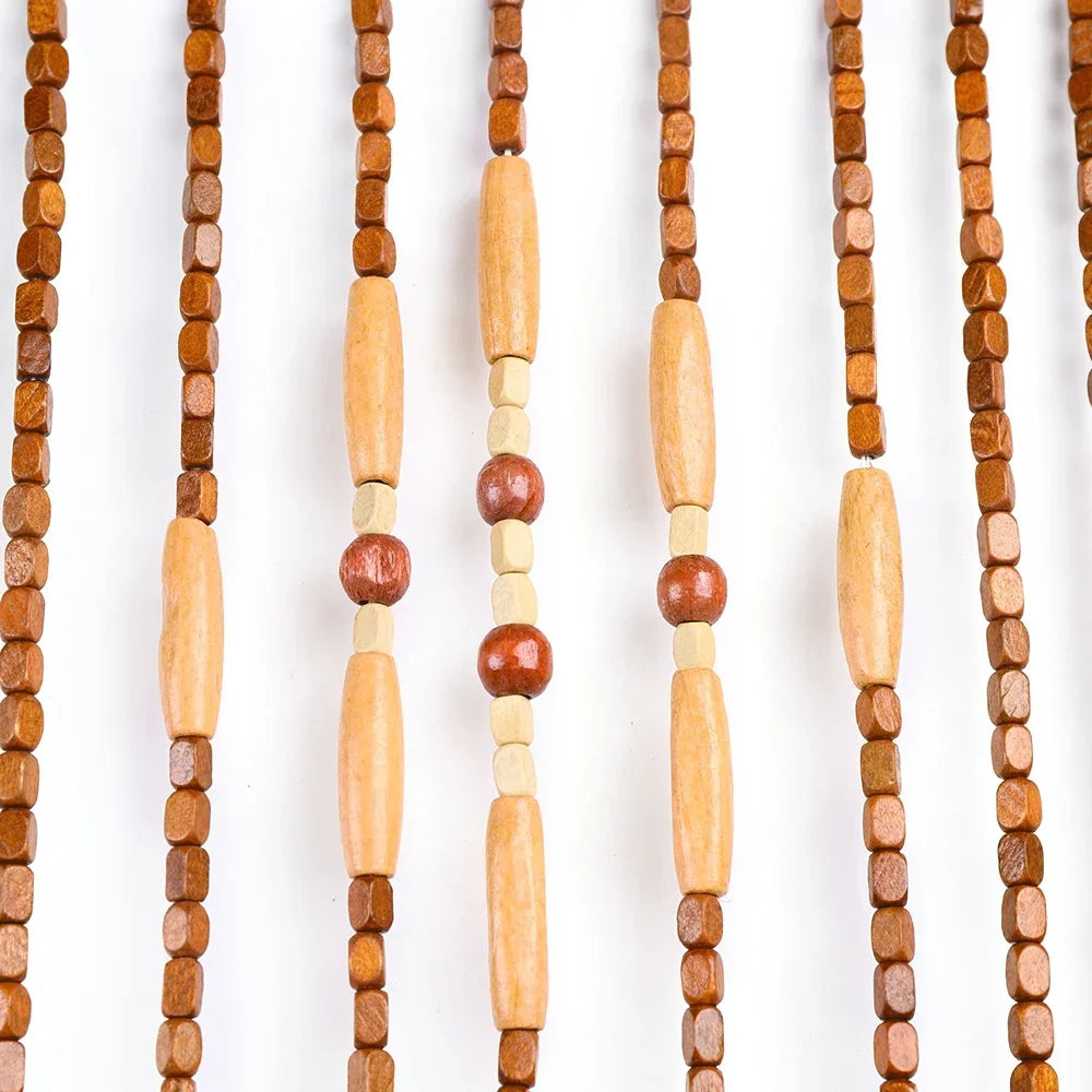 Bamboo Beaded Curtain Stylish Room Divider For Home Interior