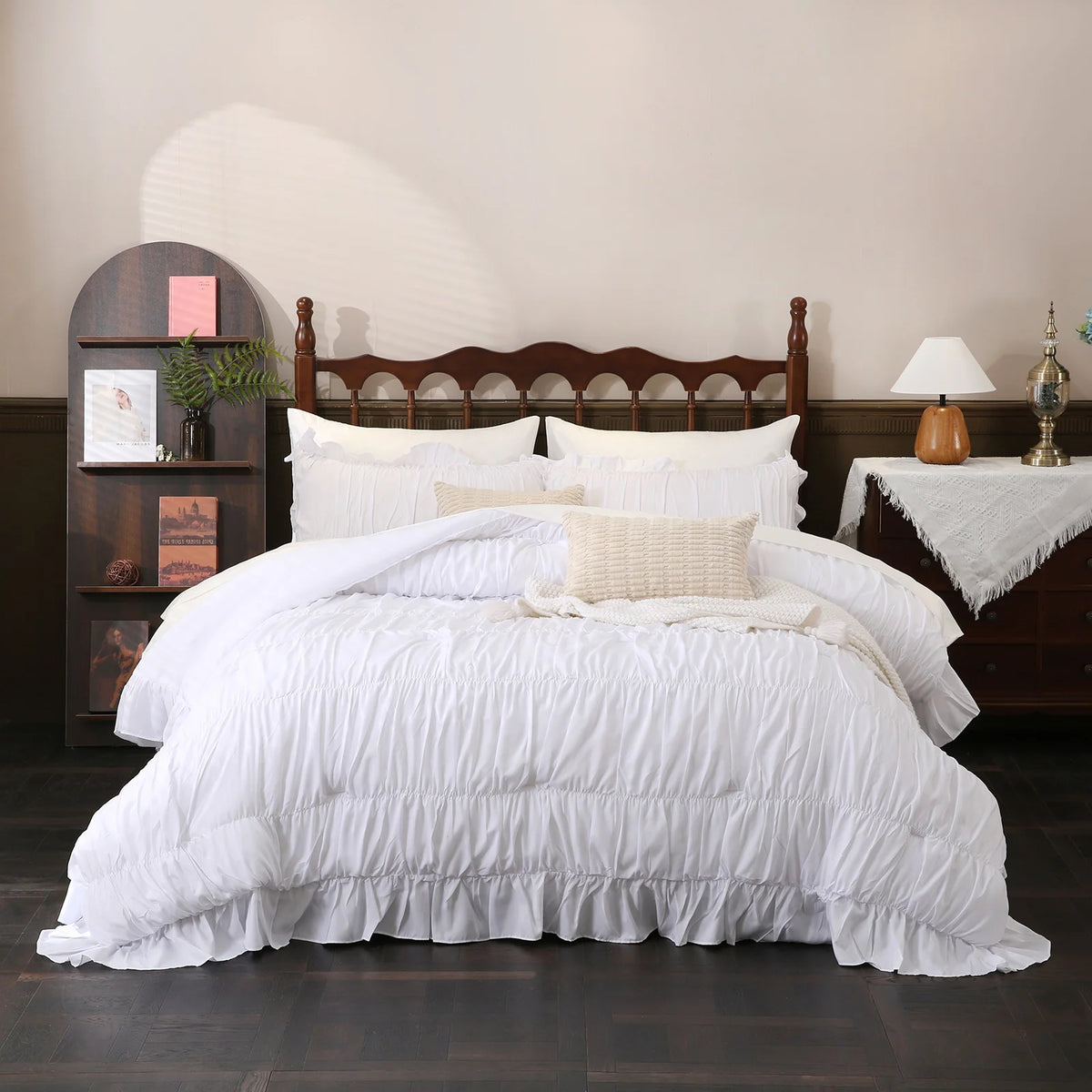 Fluffy Boho Ruffle Comforter Set Includes Sheets And Shams