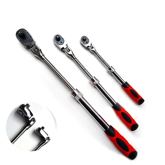Chrome Vanadium Steel Telescopic Ratchet Wrench Set With Quick Release