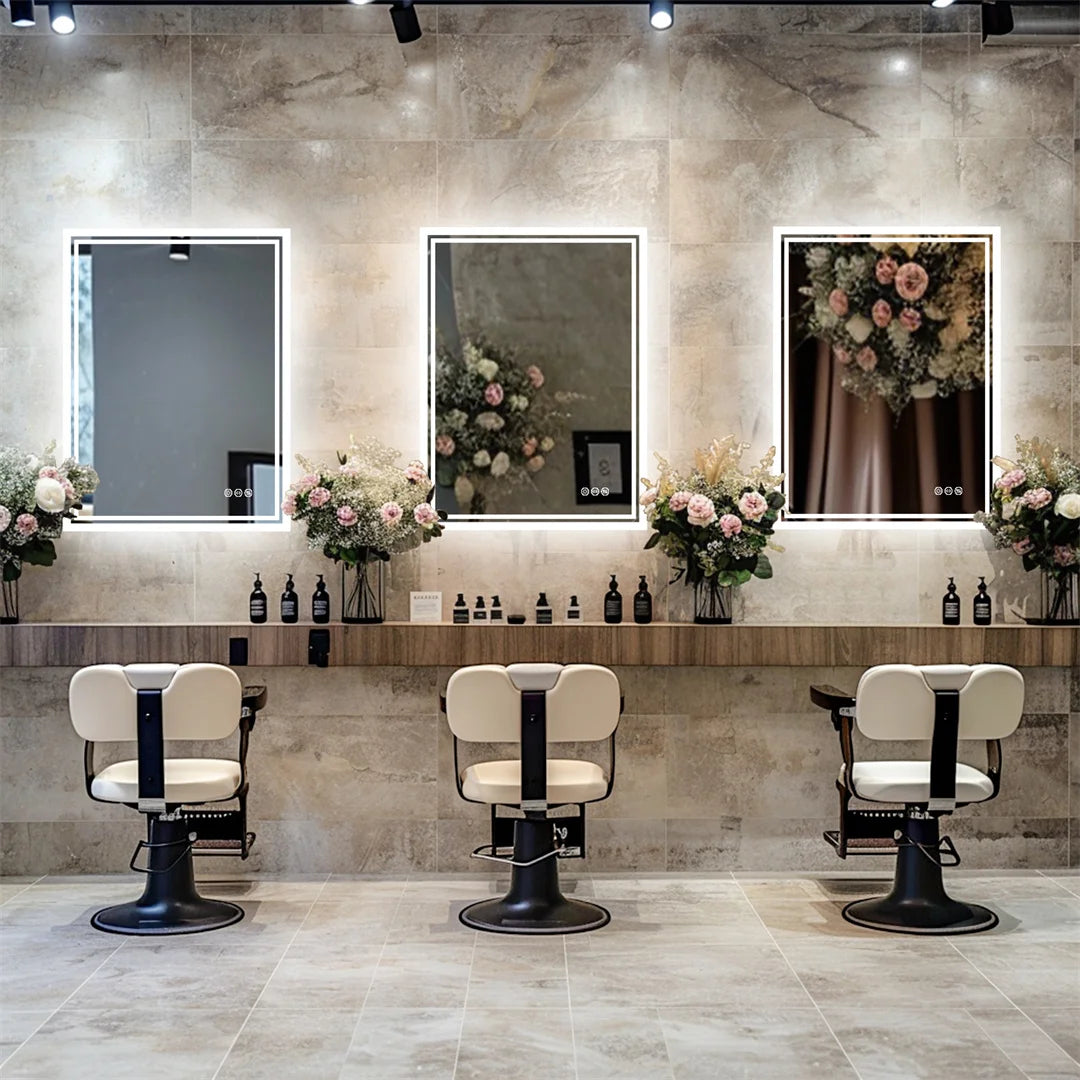 Luvodi Frameless Led Vanity Mirror With Anti Fog Touch Control