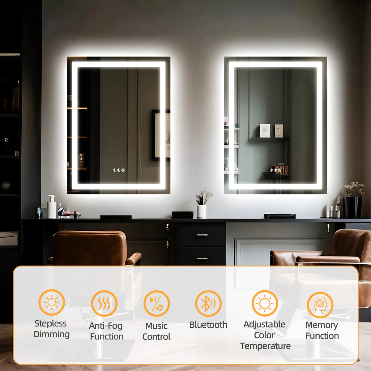 Borwart Smart Led Bathroom Mirror With Anti Fog Tempered Glass