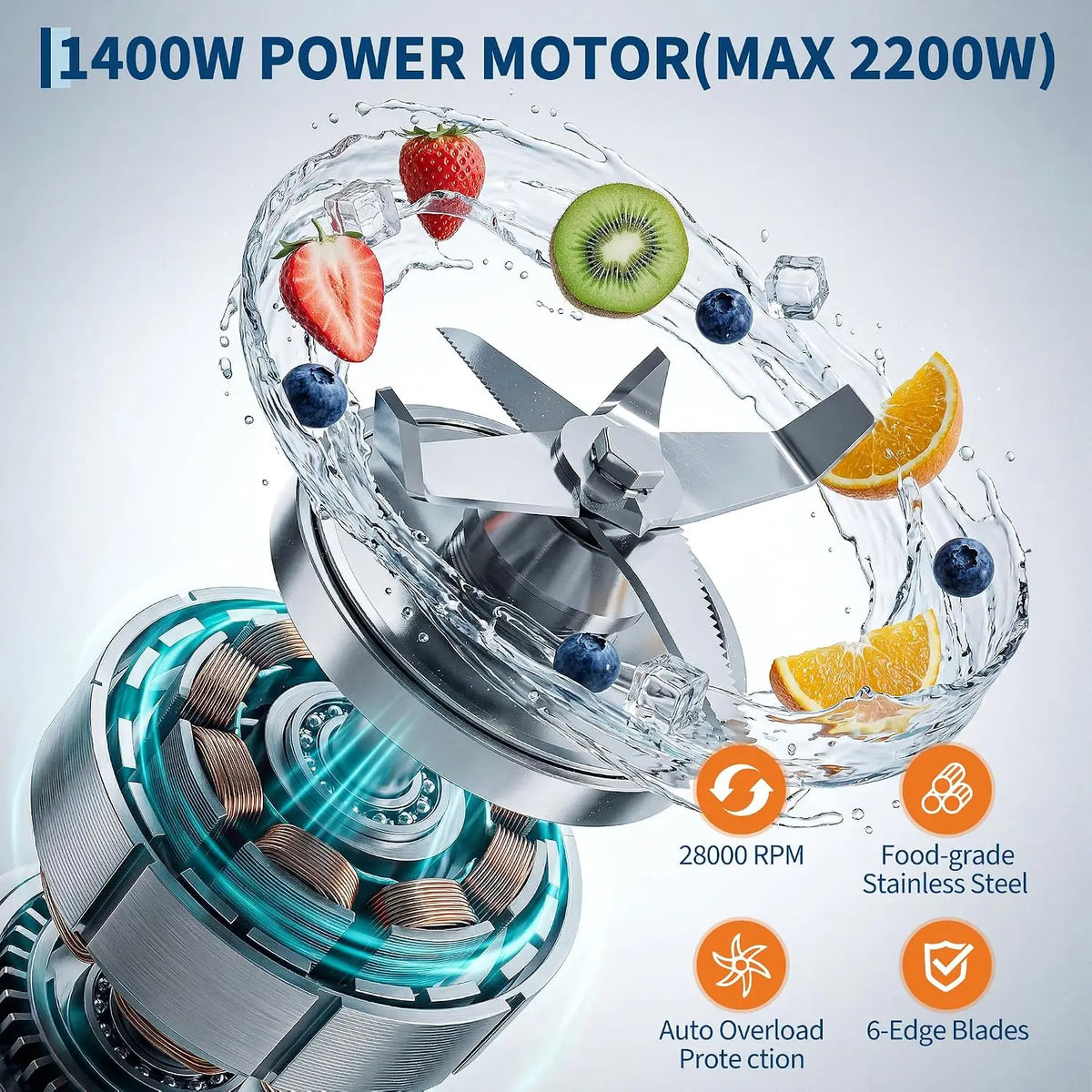 Tacleekii Commercial Countertop Blender With Smart Touch Interface