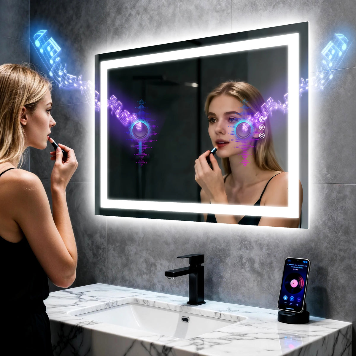 Borwart Smart Led Bathroom Mirror With Anti Fog Tempered Glass