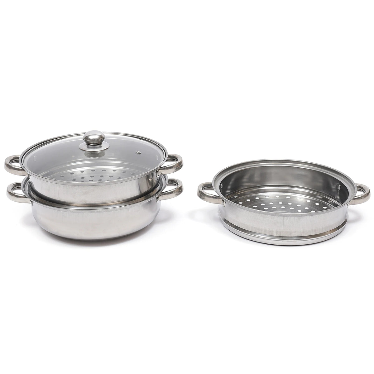 Bymaocar Stainless Steel Three Tier Food Steamer With Lid