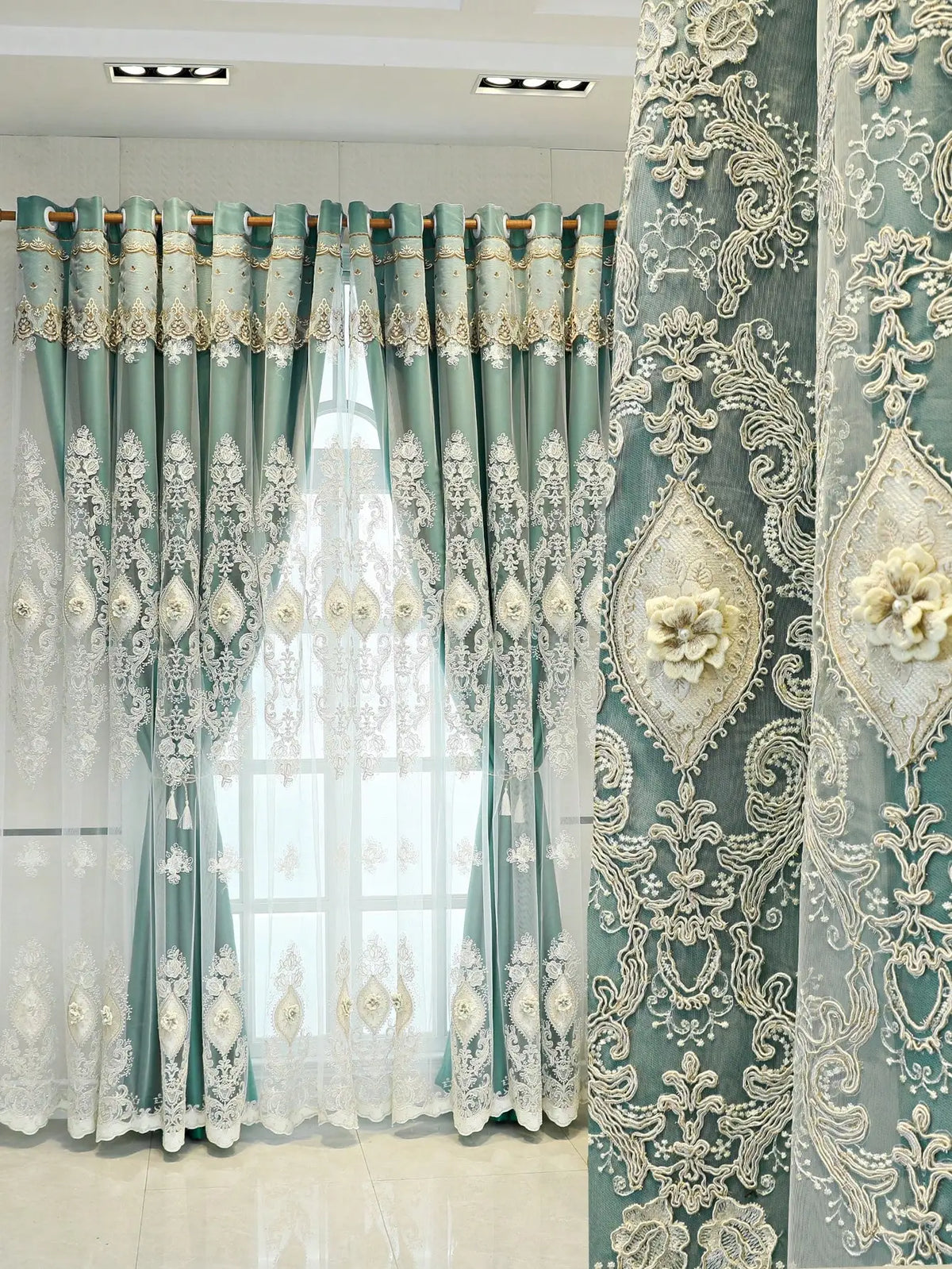 Luxury Embroidered Curtains With High Shading Design For Home