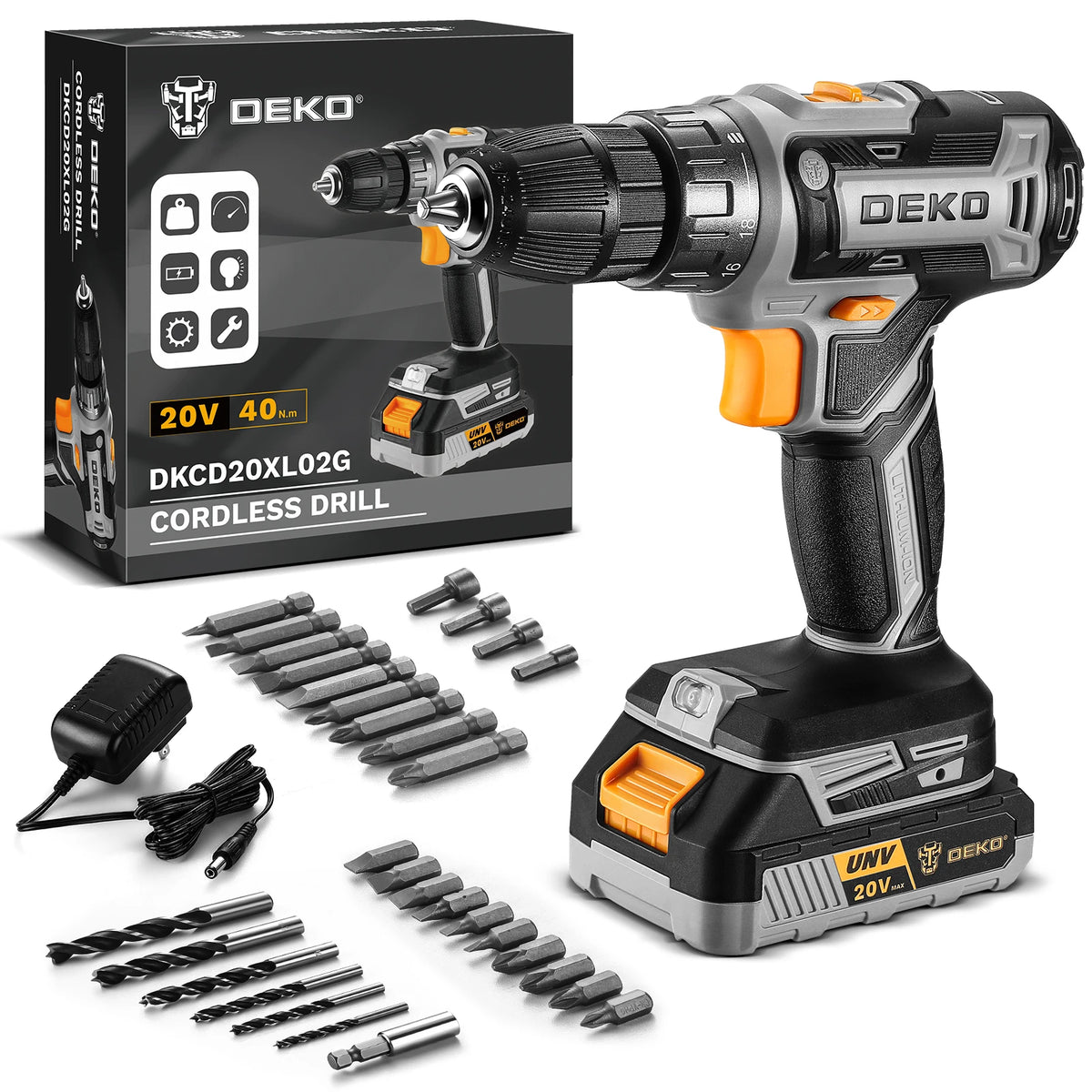 DEKO Womens Cordless Drill Driver Kit With Battery And Charger