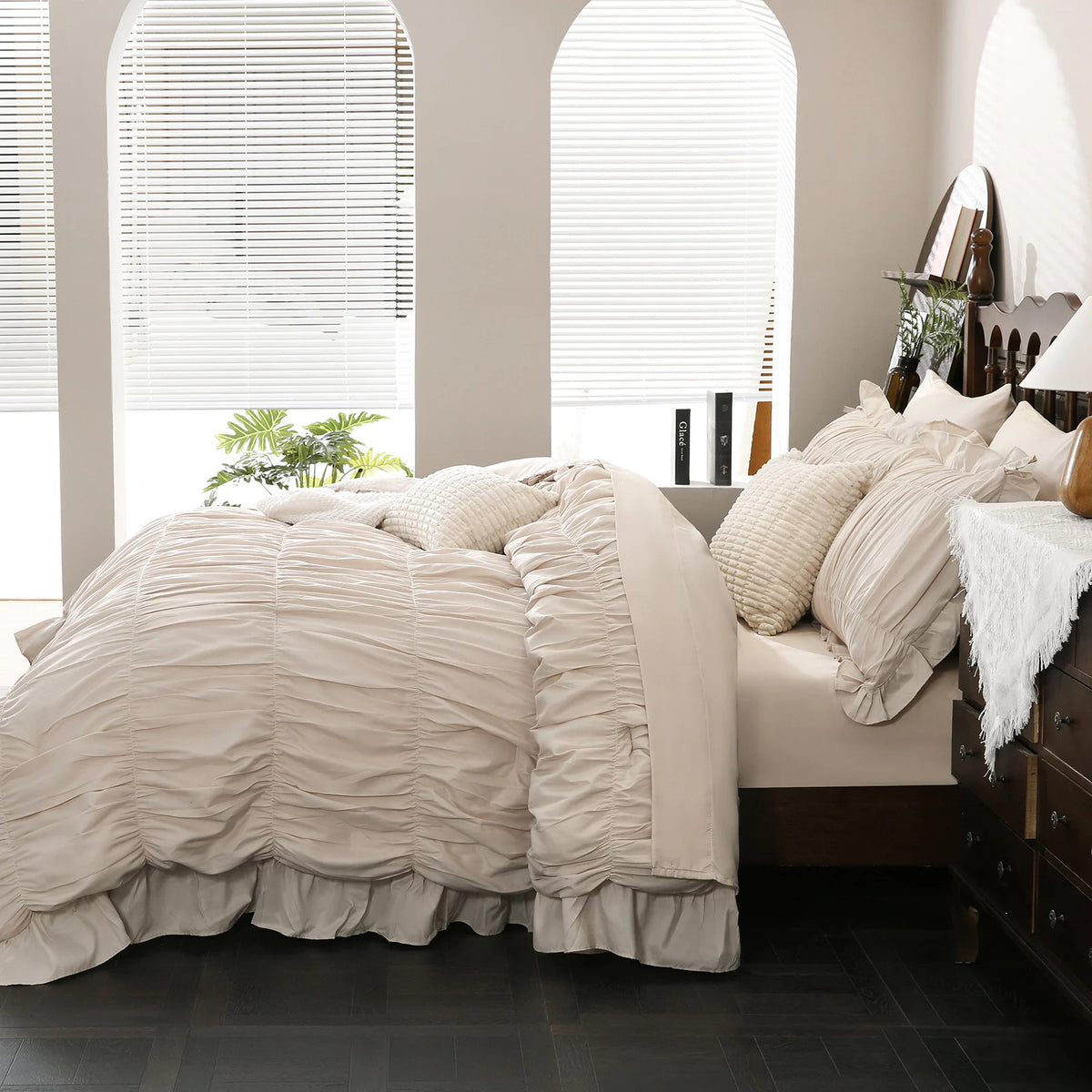 Fluffy Boho Ruffle Comforter Set Includes Sheets And Shams