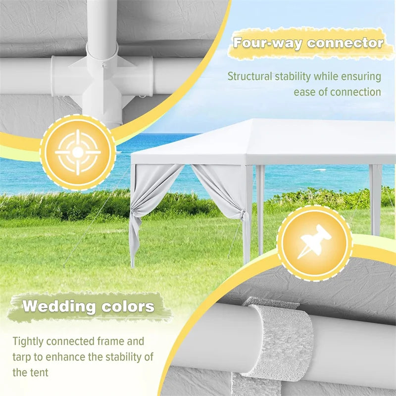 Tooluck Heavy Duty Party Gazebo With Waterproof Canopy And Sidewalls