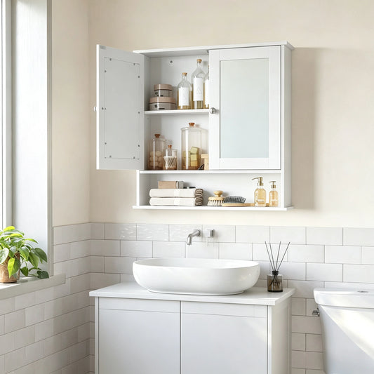 Wall Mounted Bathroom Medicine Cabinet With Mirror And Storage