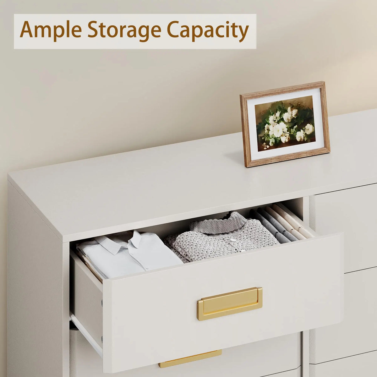 Modern Wooden Bedroom Chest Of Drawers With Elegant Beveled Finish