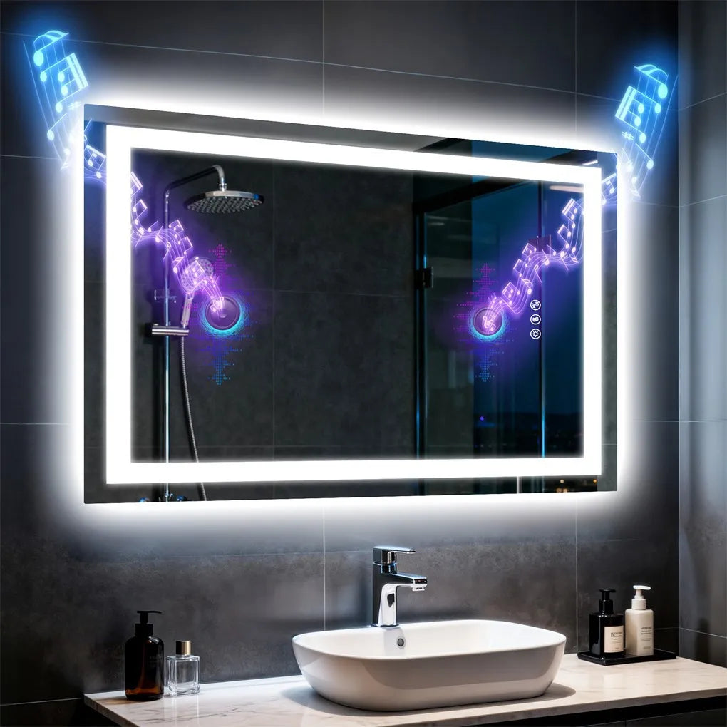 Borwart Smart Led Bathroom Mirror With Anti Fog Tempered Glass