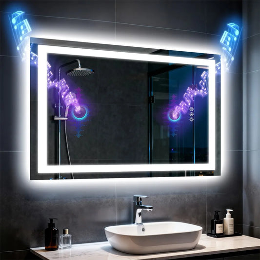 Borwart Smart Led Bathroom Mirror With Anti Fog Tempered Glass