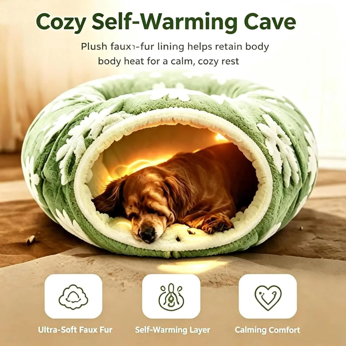 Floral Padded Foldable Tunnel Bed Designed For Dachshunds