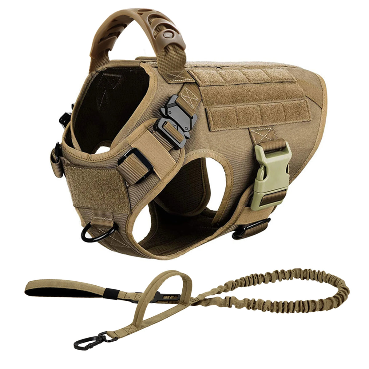 PETRAVEL Tactical Dog Harness and Leash Set for Training and Walks