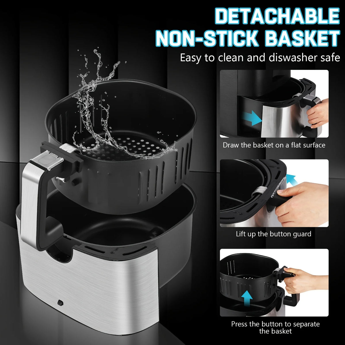 KitCook 1500 Watt Air Fryer With Eight Presets And Timer