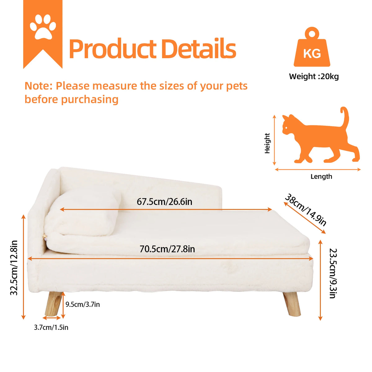 Bingopaw Elevated Pet Bed With Waterproof Cotton Pad