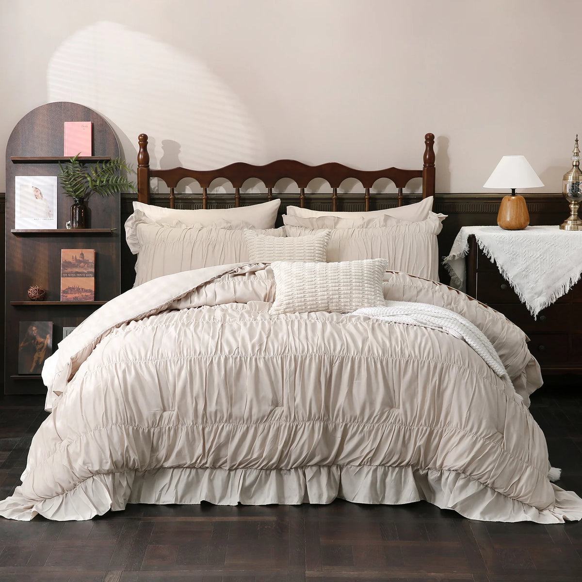 Fluffy Boho Ruffle Comforter Set Includes Sheets And Shams