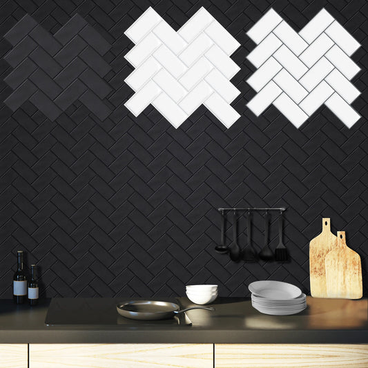 Vividtiles Peel And Stick Herringbone Waterproof Wall Tiles