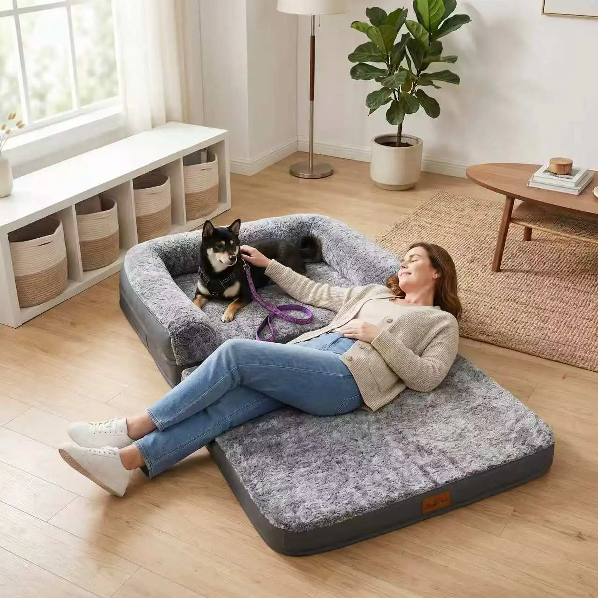 Bingopaw Orthopedic Foldable Human Pet Bed With Washable Cover