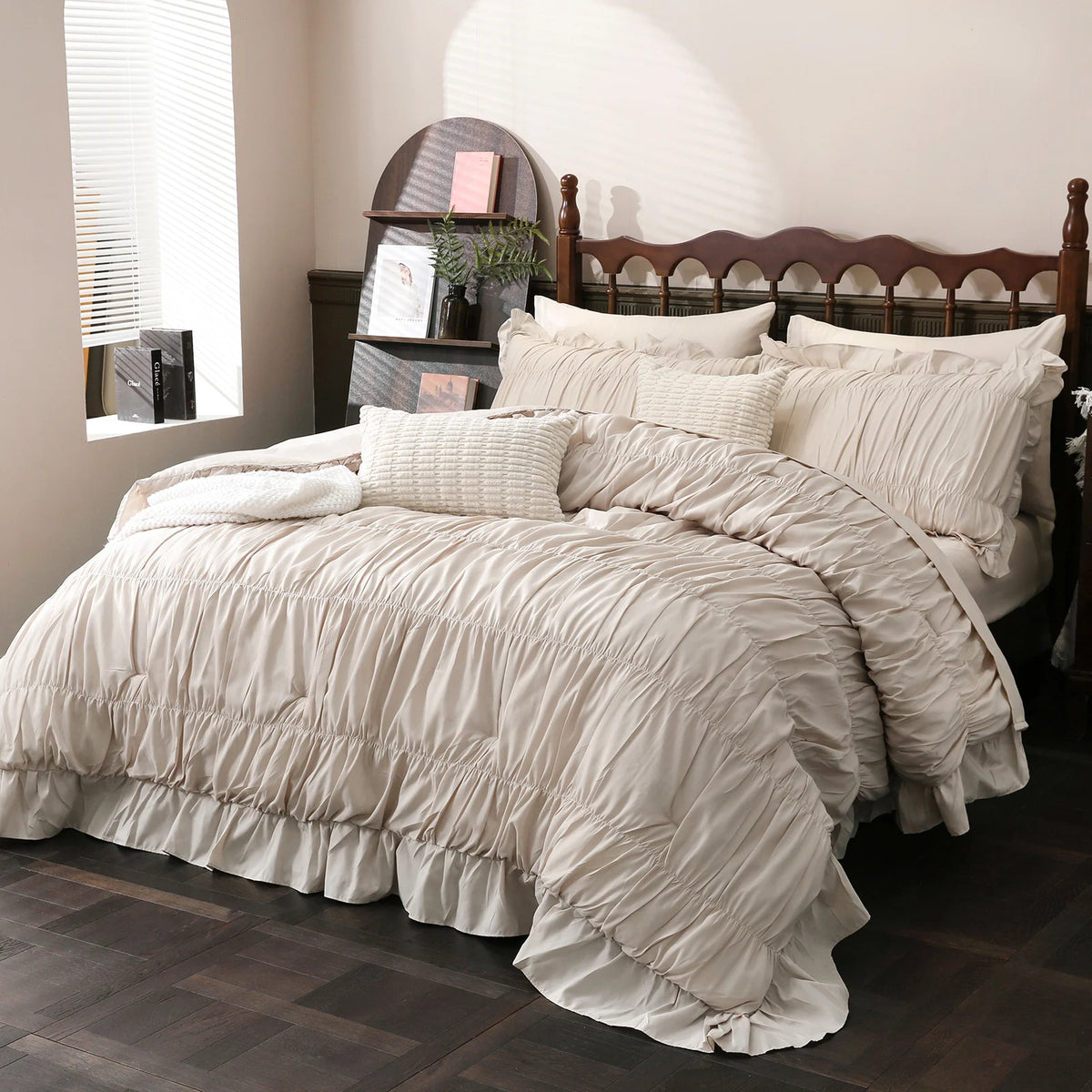 Fluffy Boho Ruffle Comforter Set Includes Sheets And Shams
